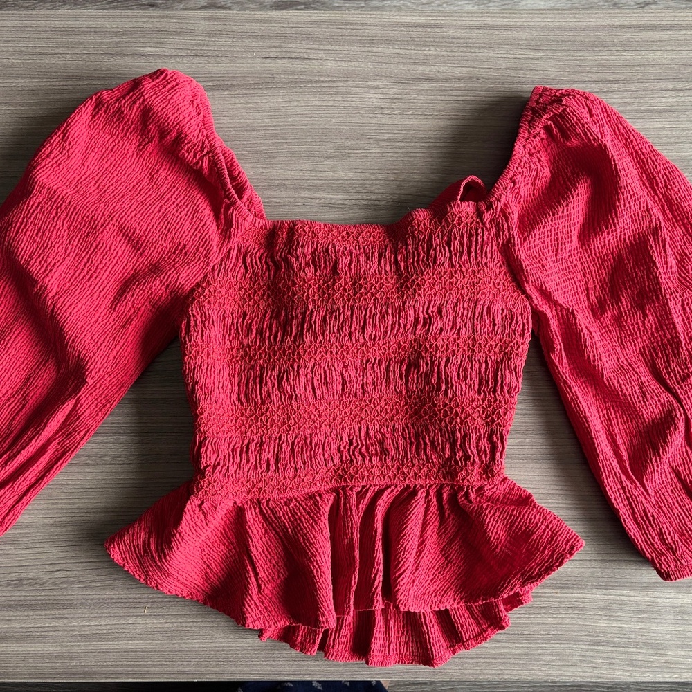 Red Open Back Bow Top